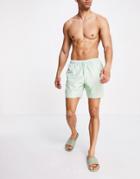 Asos Design Swim Shorts In Green In Mid Length