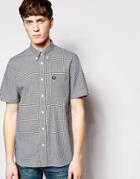 Fred Perry Shirt In Gingham Check Short Sleeves - Black