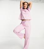 Asos Design Tall Mix & Match Cotton Pyjama Trouser In Pink - Pink