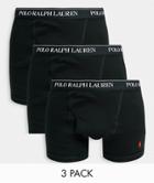 Polo Ralph Lauren 3 Pack Boxers In Black With Contrasting Logo Waistband-multi