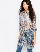 Vila Jolie Print Longline Shirt - Print