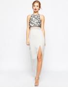 Asos Column Maxi Dress With Embellished Crop Top - Black $100.50