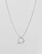 Pieces Kiva Long Circle & Bar Pendant Necklace - Silver
