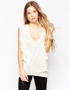 The Furies Dragon Ragged T-shirt With Polka Dot Print - Dusty Stone