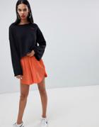 Weekday Peach Feel Shorts In Orange And Red - Red