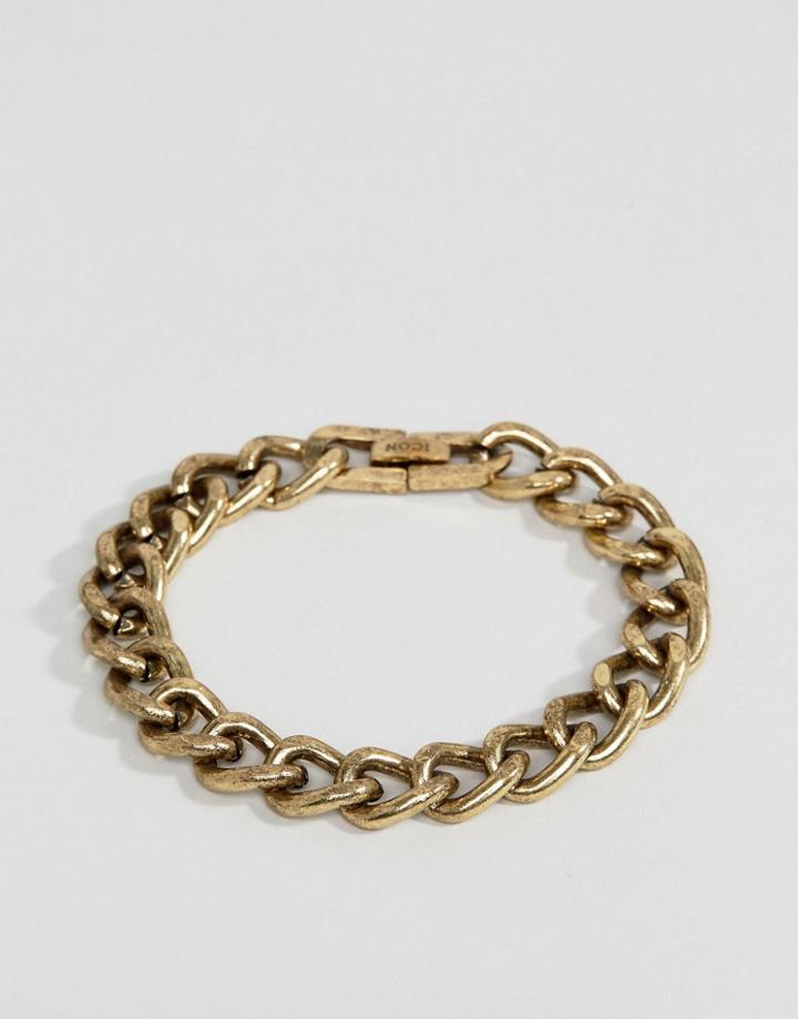 Icon Brand Heavy Link Chain Bracelet In Burnished Gold - Gold