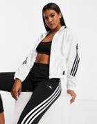 Adidas Woven Jacket With Three Stripes In White
