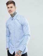 Hugo Elisha Poplin Extra Slim Fit Shirt In Light Blue - Blue