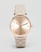 New Look Quilted Strap Watch - Stone