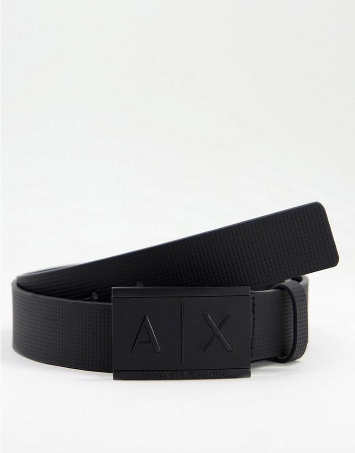 Armani Exchange Ax Logo Belt In Black