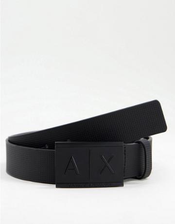 Armani Exchange Ax Logo Belt In Black