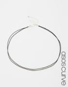Asos Curve Basic Double Cord Choker Necklace - Black