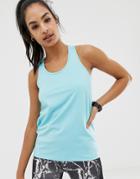 Asos 4505 Tank Top In Loose Fit With Mesh Racer Back-blue