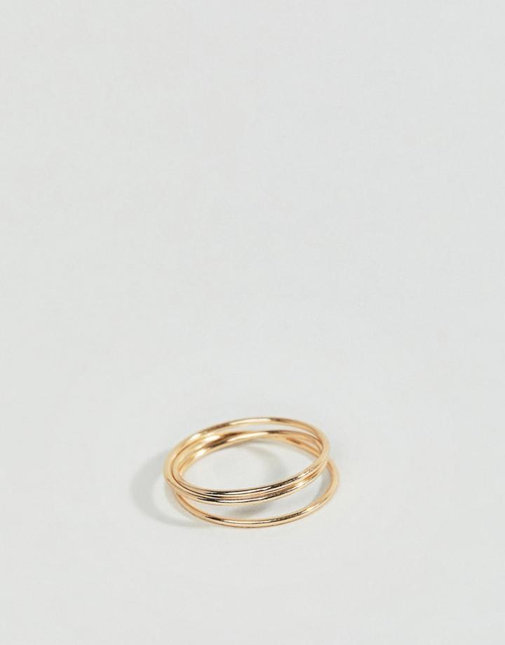 Asos Design Pinky Ring In Wire Wrap Design In Gold