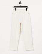 Monki Kyo Organic Cotton Barrel Leg Jeans In Off-white