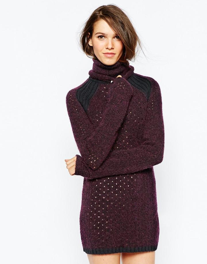 See By Chloe Rollneck Sweater Dress - Aubergine
