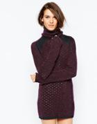 See By Chloe Rollneck Sweater Dress - Aubergine