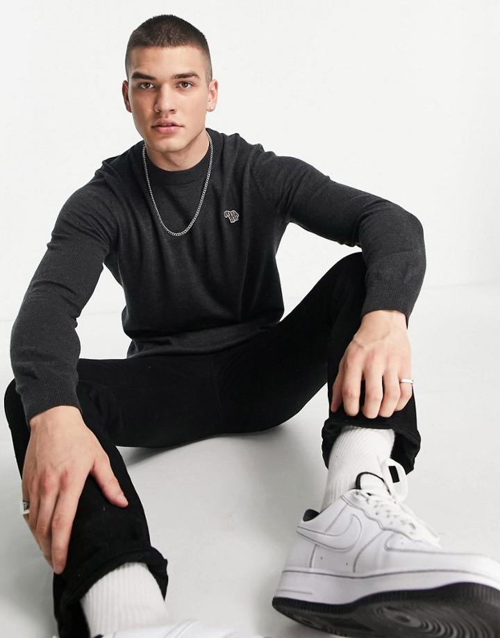 Ps Paul Smith Zebra Logo Sweater In Charcoal-grey