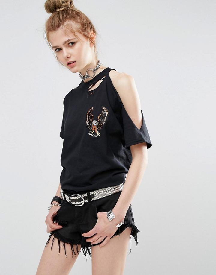 The Ragged Priest Eagle Patch T-shirt - Black