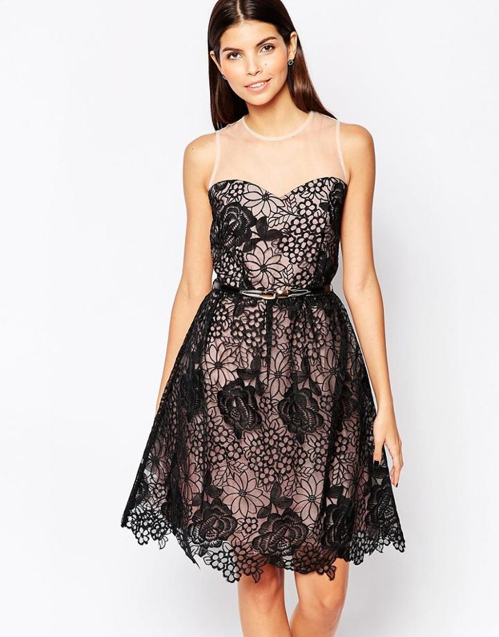 Little Mistress Floral Overlay Dress