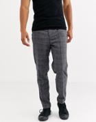 Selected Homme Prince Of Wales Check Wool Mix Pants In Gray