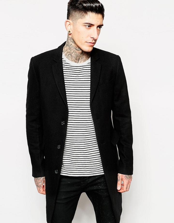 Minimum Overcoat In Slim Fit - Black