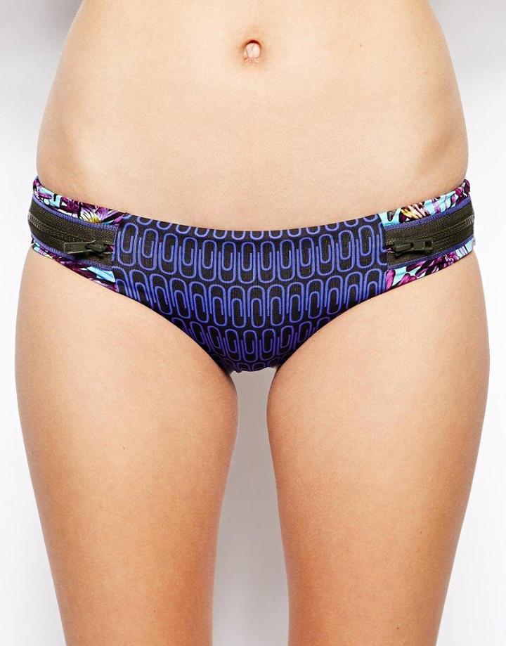 Maaji Blue Cast Off Cheeky Cut Bikini Bottoms