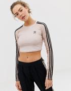 Adidas Originals Long Sleeve Crop Top - Pink