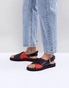 Mads Norgaard Leather Cross Front Sandals - Multi