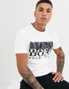 Boss Trek 4 Marble Print Logo T-shirt In White