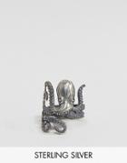 Asos Sterling Silver Ring With Octopus Design - Silver