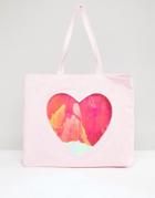 Monki Love Heart Tote Bag - Pink