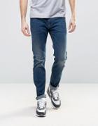 Diesel Thommer Slim Stretch Taper Jeans 84bu Dark Wash - Blue