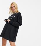 Il Sarto Petite Long Sleeve T-shirt Dress In Black