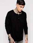 Scotch & Soda Sweater With Henley Neck - Black