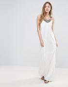 Vero Moda Maxi Dress With Crochet Trim - White
