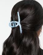 Designb London Swirl Hair Claw In Blue