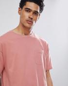 Pull & Bear Join Life T-shirt In Pink With Pocket - Pink