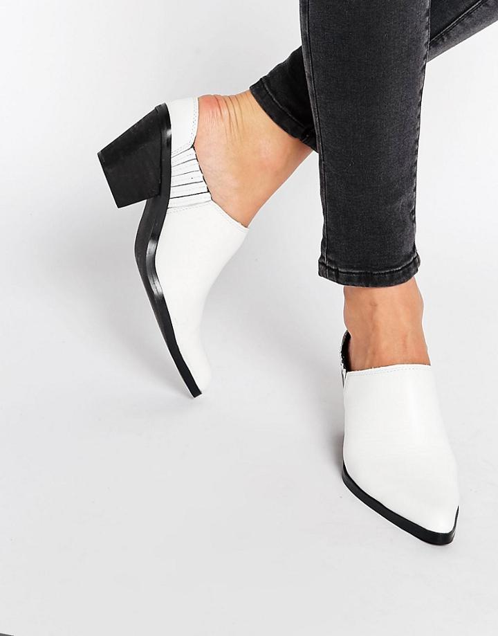 Warehouse Western Mule Boot - White