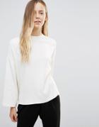 Ganni White Tailor Top With Wide Sleeves - White