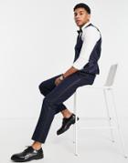 French Connection Slim Fit Dinner Suit Pants-navy