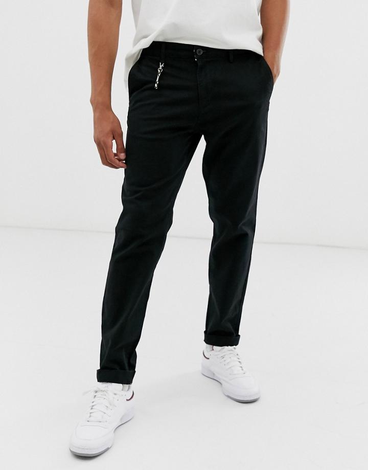 Jack & Jones Intelligence Skate Fit Chino In Black