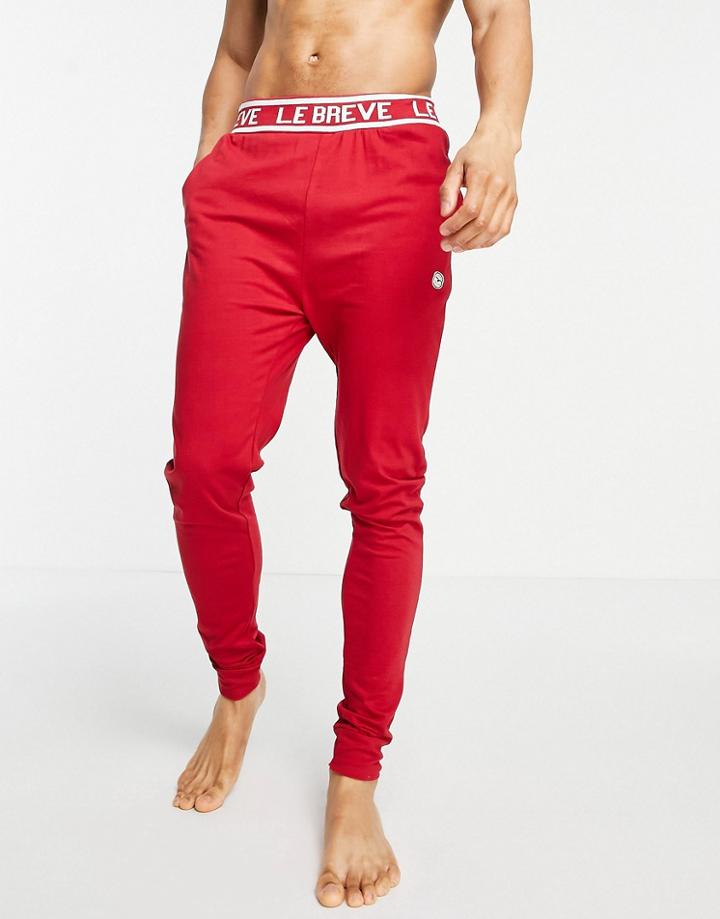 Le Breve Lounge Coordinating Cuffed Pants In Red
