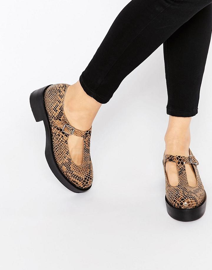 Park Lane Platform T-bar Suede Flat Shoes