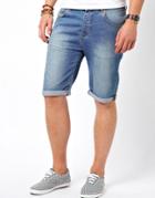 Asos Denim Shorts In Longer Length - Blue