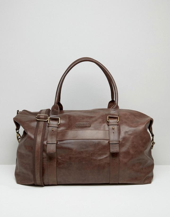 Barneys Leather Explorer Carryall In Brown - Brown