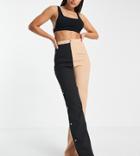 Missguided Tall Seam Button Detail Pants In Color Block-multi