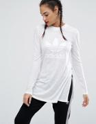Adidas Nyc White Long Sleeve T-shirt With Side Splits - White