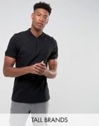 Another Influence Tall Zip Polo Shirts - Black