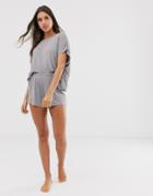 Asos Design Rib Jersey Mix & Match Pyjama Short-gray